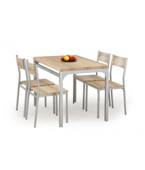 MALCOLM table + 4 chairs color: sonoma oak