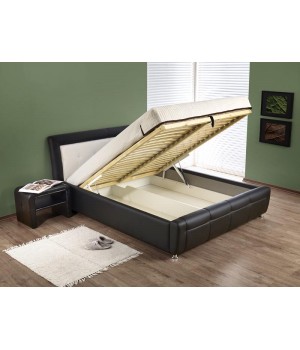 SAMANTA P bed with bedding container color: brown/beige
